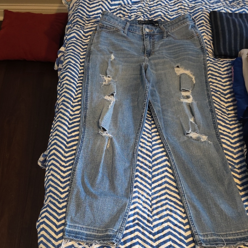 Hollister Light Blue Distressed Boyfriend Jeans